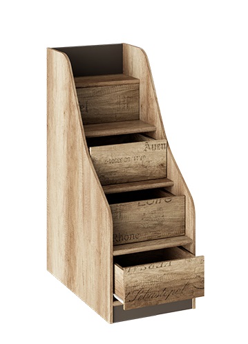 Пилигрим лестница приставная с ящиками ТД-276.11.12 (Т) (дуб каньон светлый, фон серый)