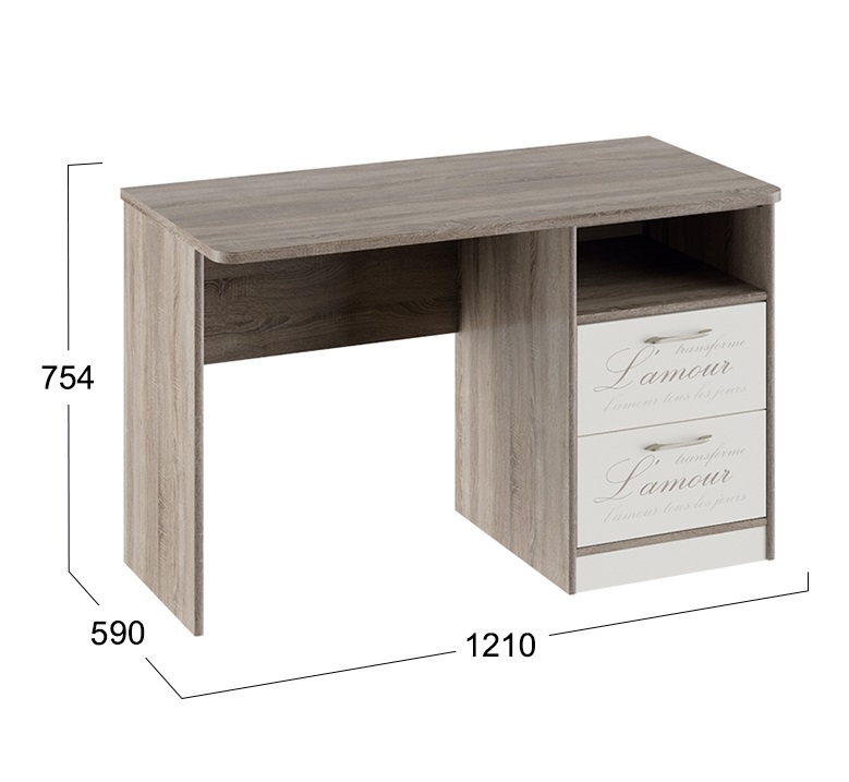 Брауни стол с ящиками ТД-313.15.02 (Т, СН) (фон бежевый, дуб сонома трюфель)