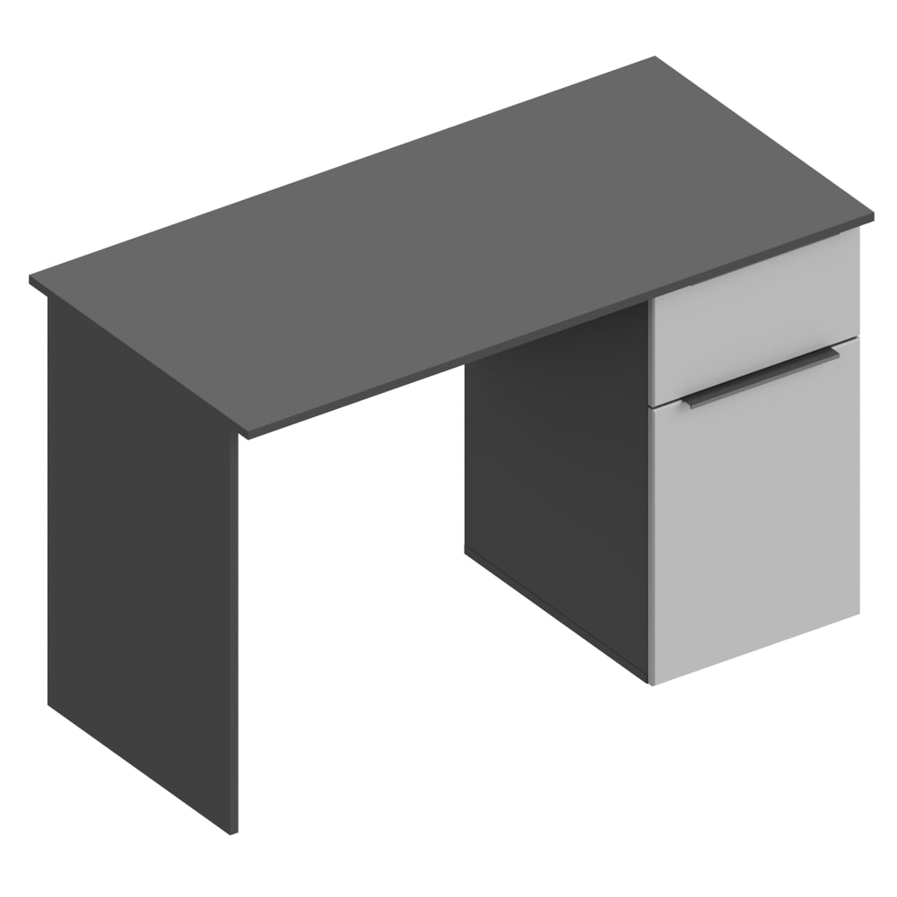 Вита МДФ стол письменный ПРАВЫЙ (Велес) (правый, темно-серый)