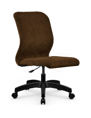 SU-Mr-4 без локтей/осн. 005 кресло офисное PL  (МТ) (велюр темно-коричневый)