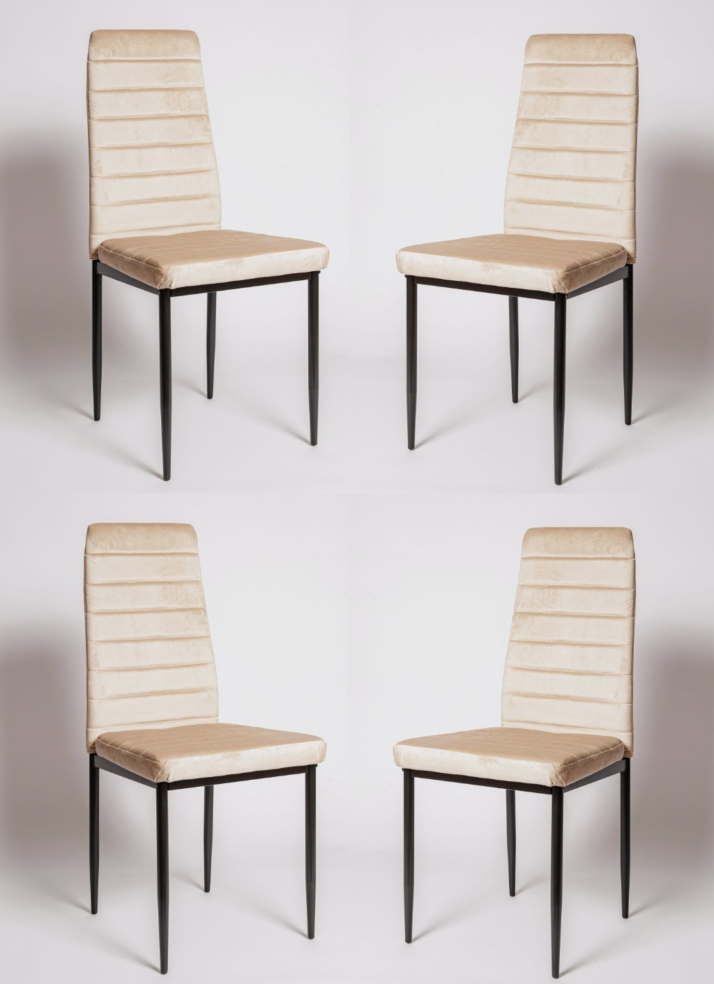 Камелия комплект стульев 4шт (ВМ) (милано 10 светло-серый (В), муар черный Р-2)