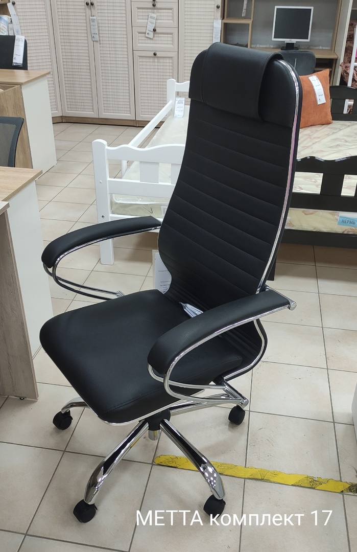 МЕТТА комплект 17 Ch кресло офисное (ролики W02 D=50мм) (МТ) (черный)