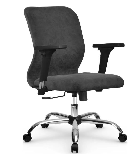 SU-Mr-4 подл.200/осн. 003 кресло офисное Ch (МТ) (велюр темно-серый)