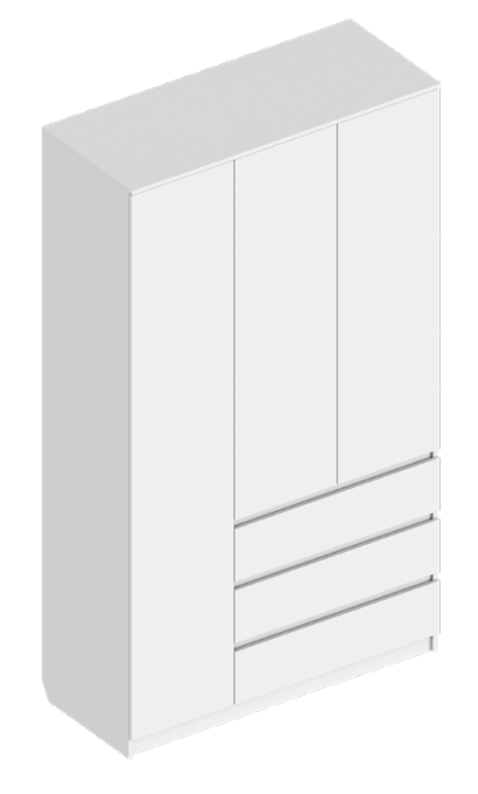 Бьянко шкаф 3-ств с 3 ящ 1200 (Велес) (белый лофт)