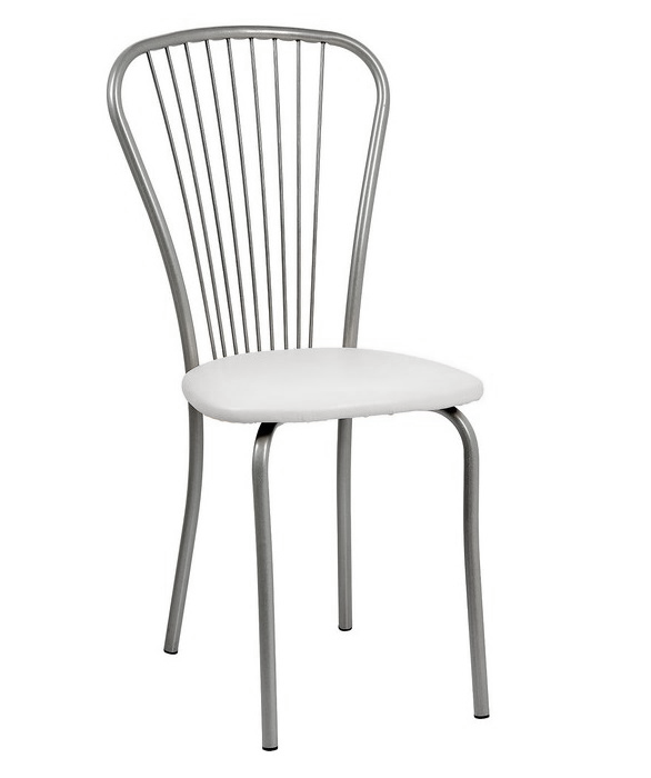 Лайт-1 стул (ФП) (к/з мрамор белый, металлик)
