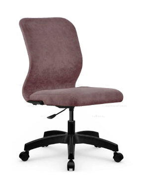 SU-Mr-4 без локтей/осн. 005 кресло офисное PL  (МТ) (велюр темно-розовый)