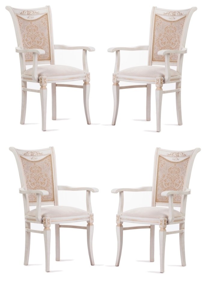 Милан-1 комплект стульев с подлокотниками (4 шт.) (Майя)