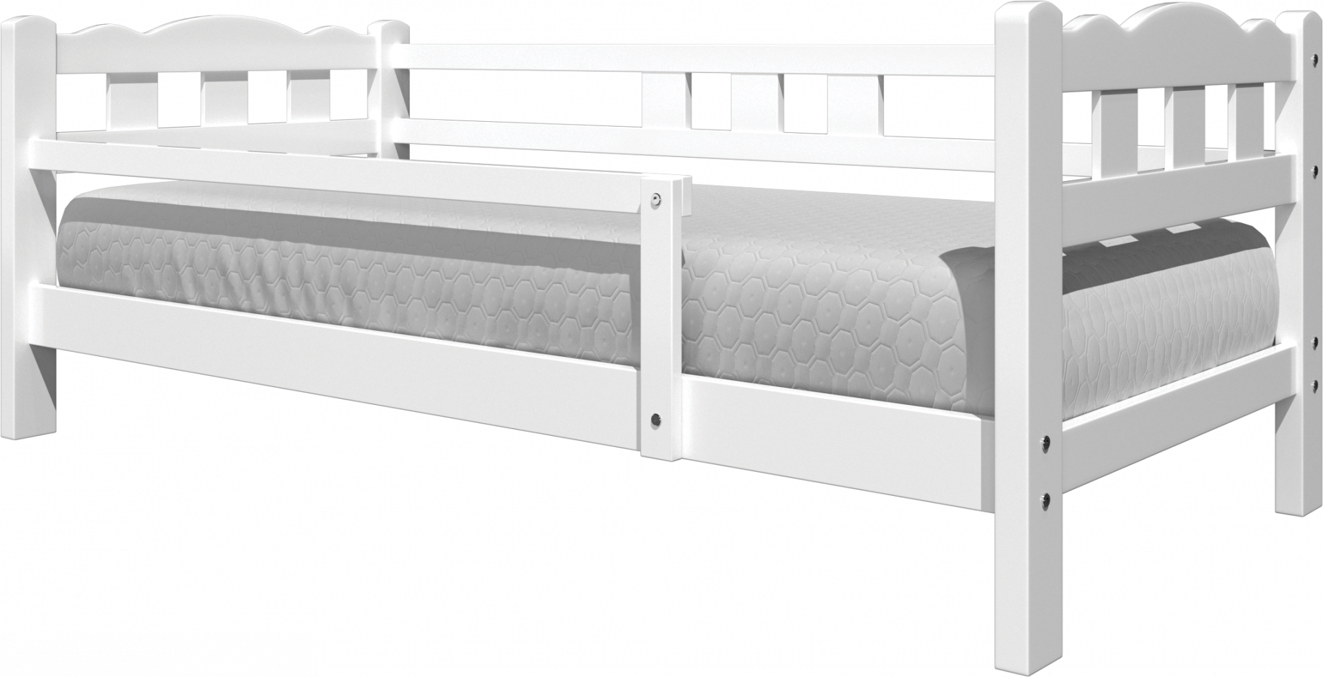 Миа кровать 0,8 с зависимым основанием ЛАМЕЛИ (БМ) (белый античный)