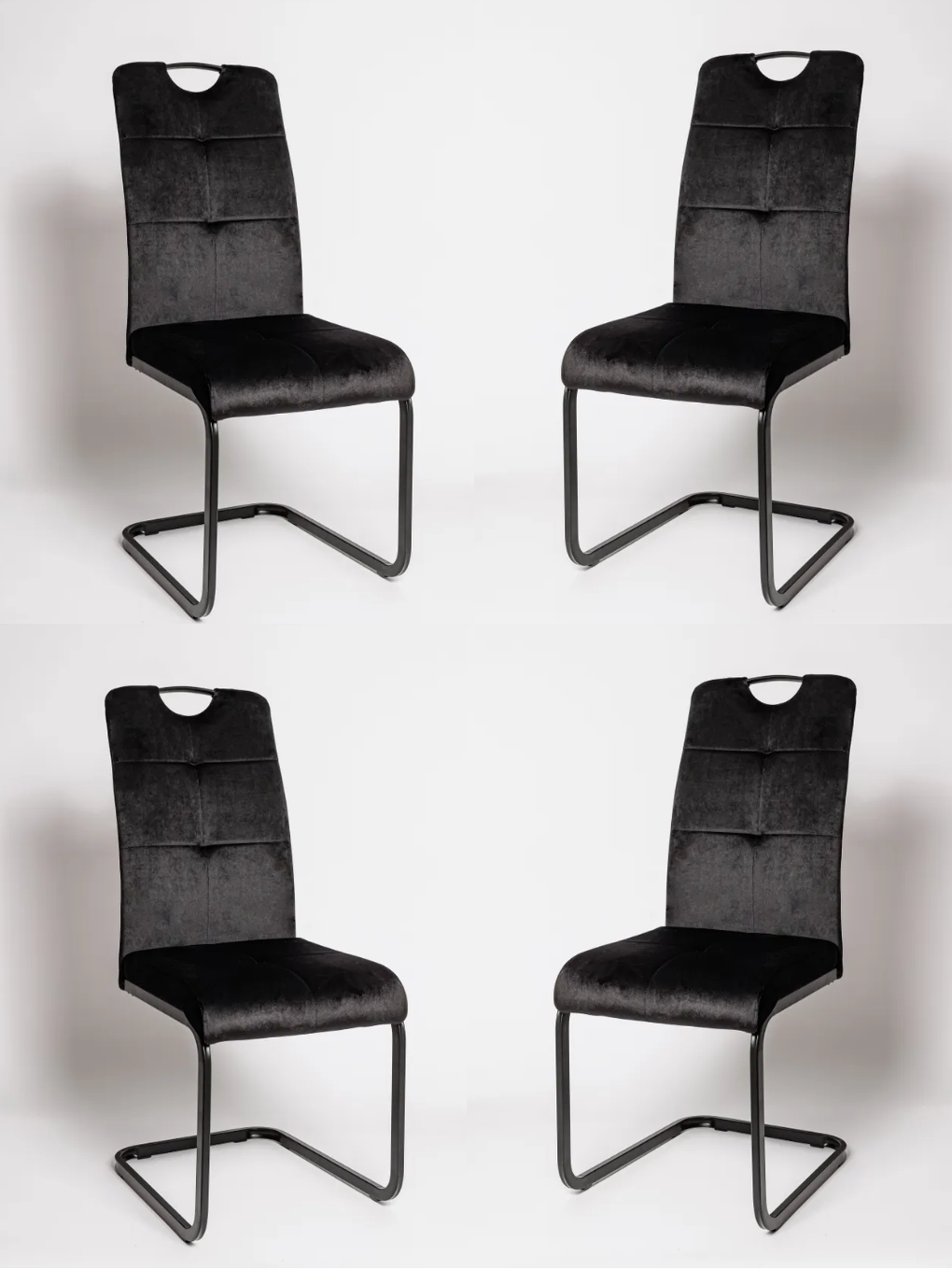 ОКС-1060Н комплект стульев обеденных (4 шт.) (ЦМ) (черный вельвет)
