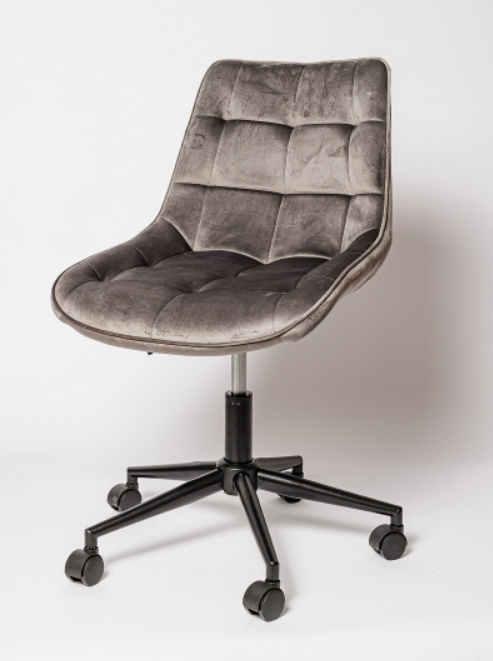 Кресло офисное 1022 (ДО 70 кг) (ЦМ) (светло-серый вельвет)