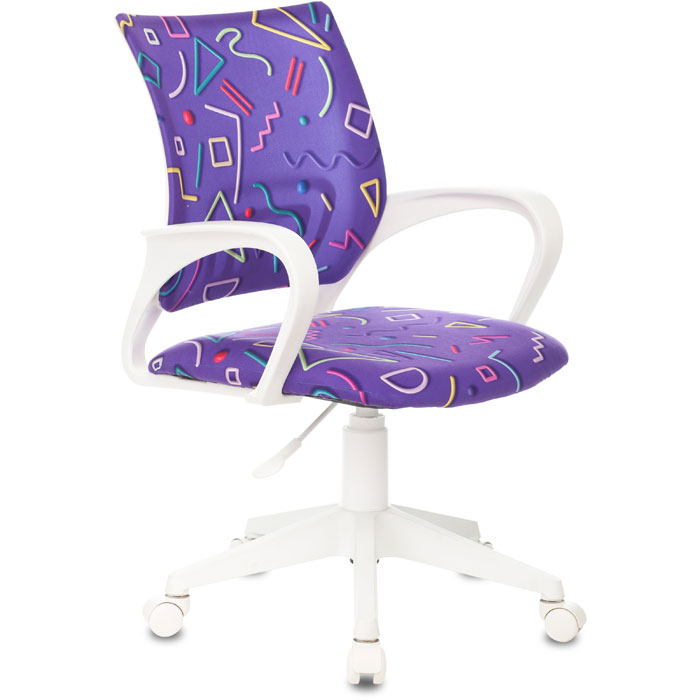 Симпл кресло детское PL (ЦМ) (ткань стикс 08 фиолетовый, белый)