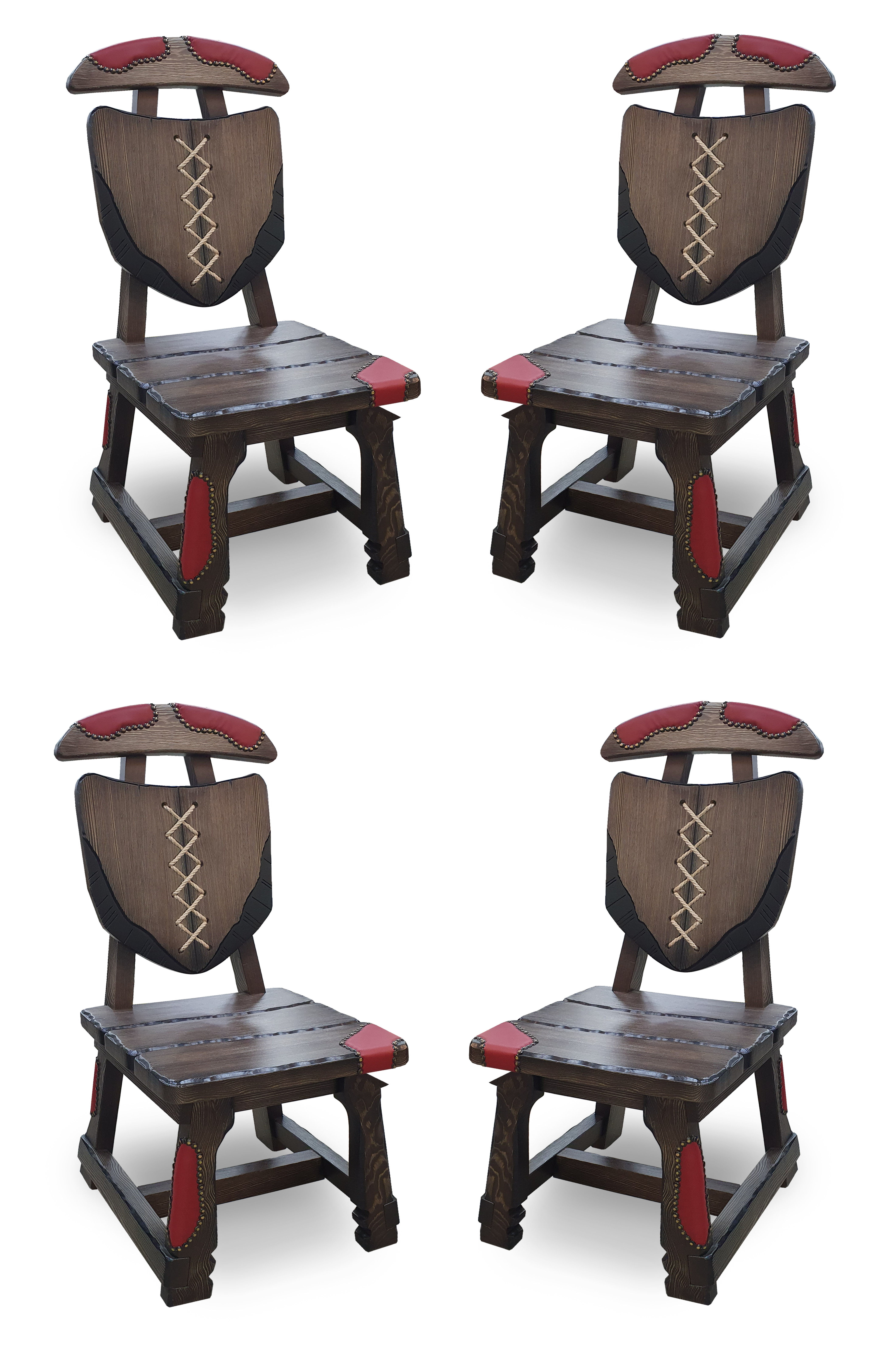 Викинг стул брашированный комплект (4 шт) (массив сосны) (КВ)