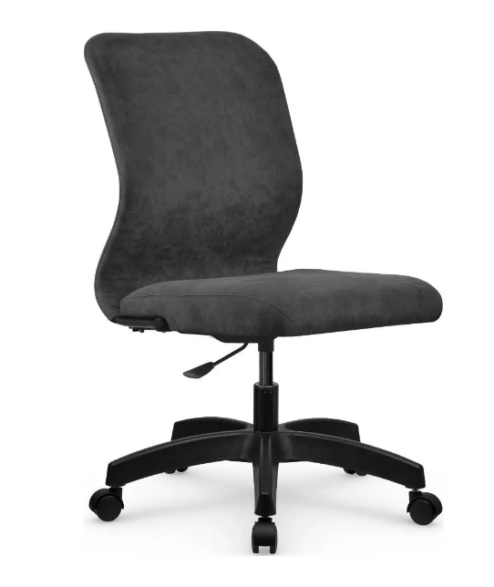 SU-Mr-4 без локтей/осн. 005 кресло офисное PL  (МТ) (велюр темно-серый)
