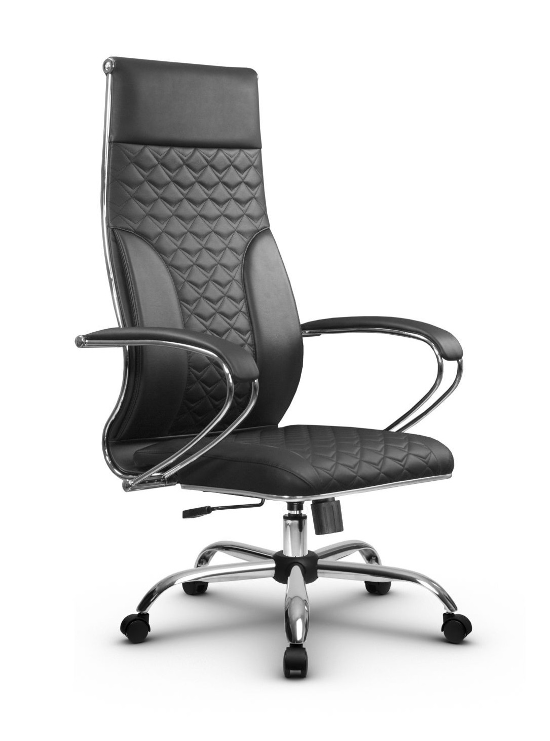 МЕТТА L 1с 44С/K Ch кресло офисное (МТ) (кожа NL черный, ролики W03 D=60мм)