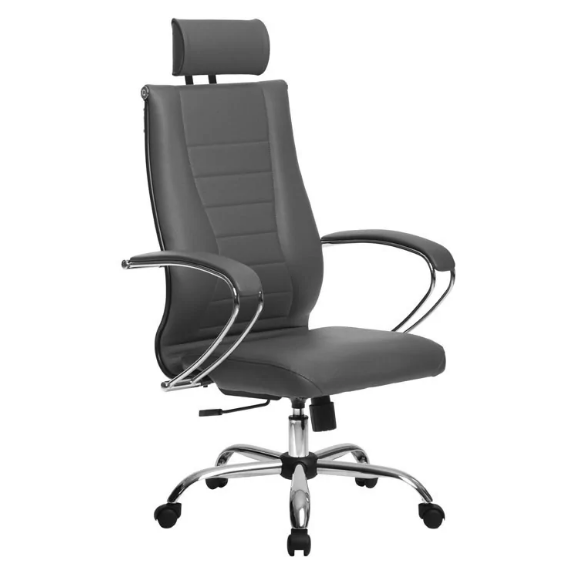 МЕТТА комплект 35 Ch кресло офисное (ролики W02 D=50мм) (МТ) (серый)