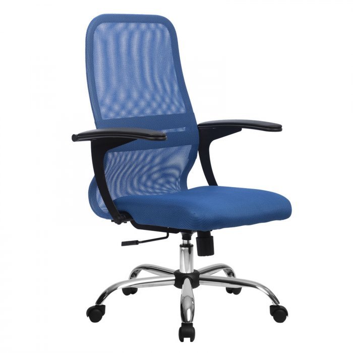 МЕТТА CP-8 Ch кресло офисное основание прямое (МТ) (синий/синий)