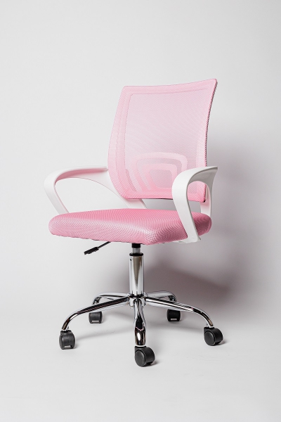 BN-7166 кресло офисное Ch (ЦМ) (розовый, пластик белый)