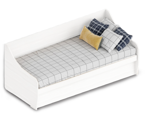Модерн кровать с ПМ 0,9 (Велес) (белый лофт, без стекла)