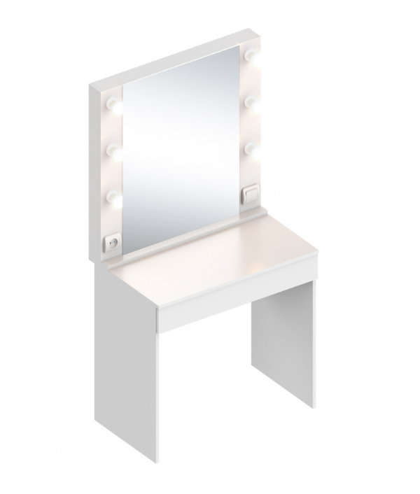 Стол гримерный с зеркалом (стол туалетный) Е-14 (Велес) (белый лофт)