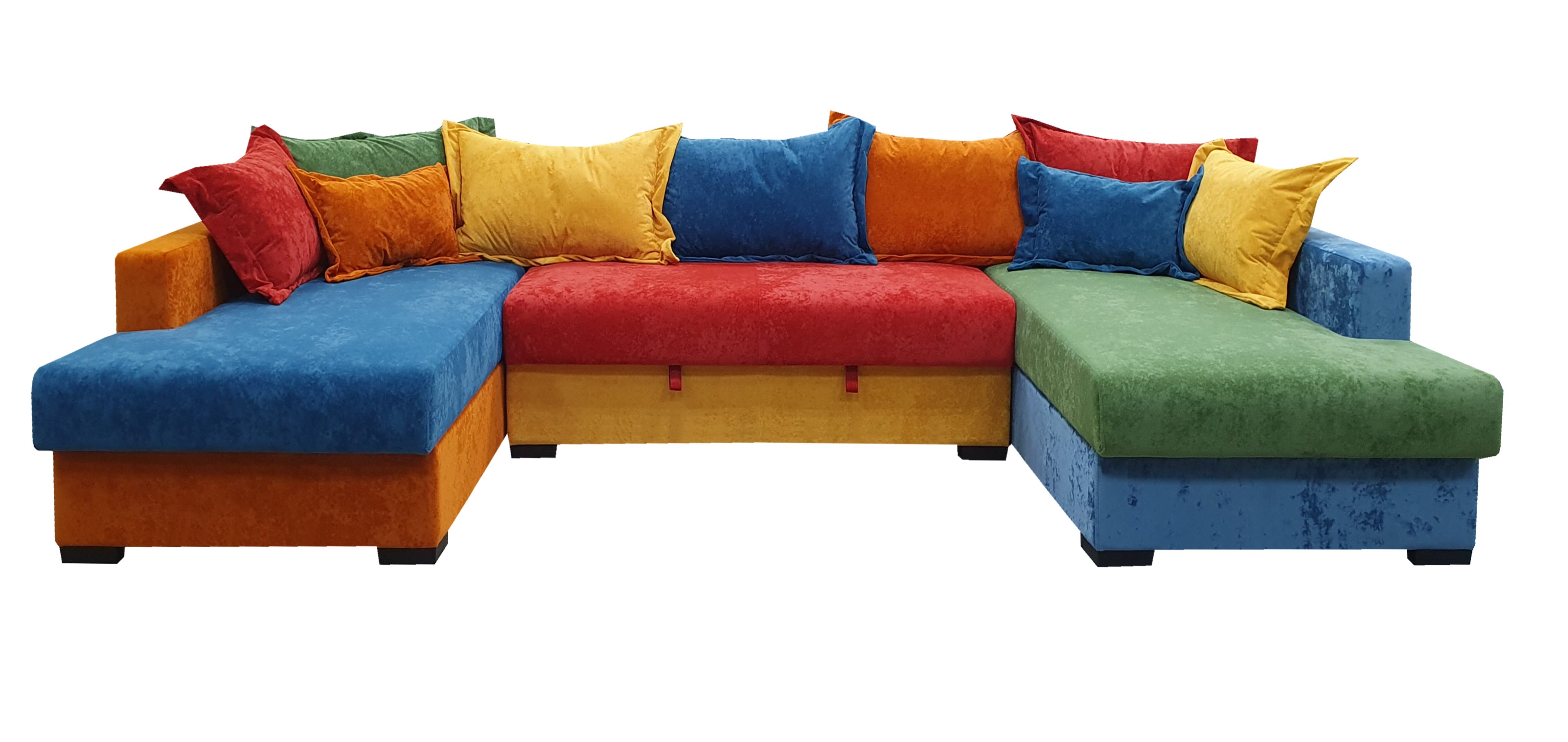 Палермо диван угловой 2 оттоманки (12 подушек) НПБ 5кат. (В)