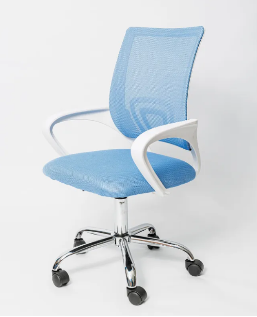 BN-7166 кресло офисное Ch (ЦМ) (голубой, пластик белый)